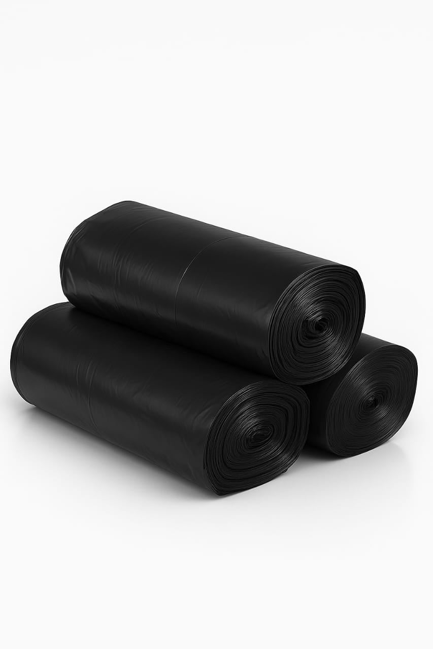 Raisa Banu garbage bags medium size 19 X 21 inches colour black for home kitchen and office, pack of 3 (90 pieces)